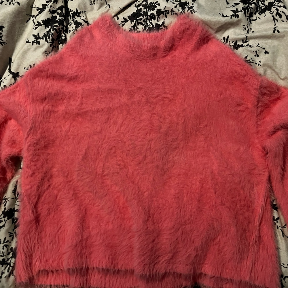 Free People Vibrant Pink Knit Sweater